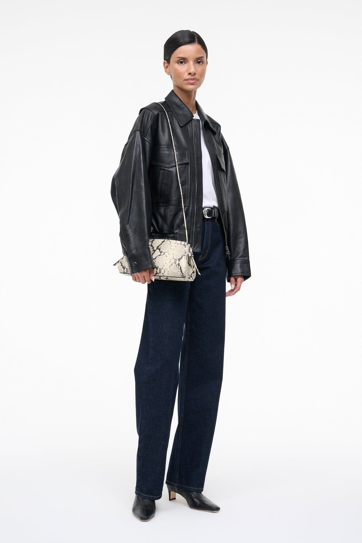 MAUDE CONVERTIBLE CLUTCH | WHITE SNAKE