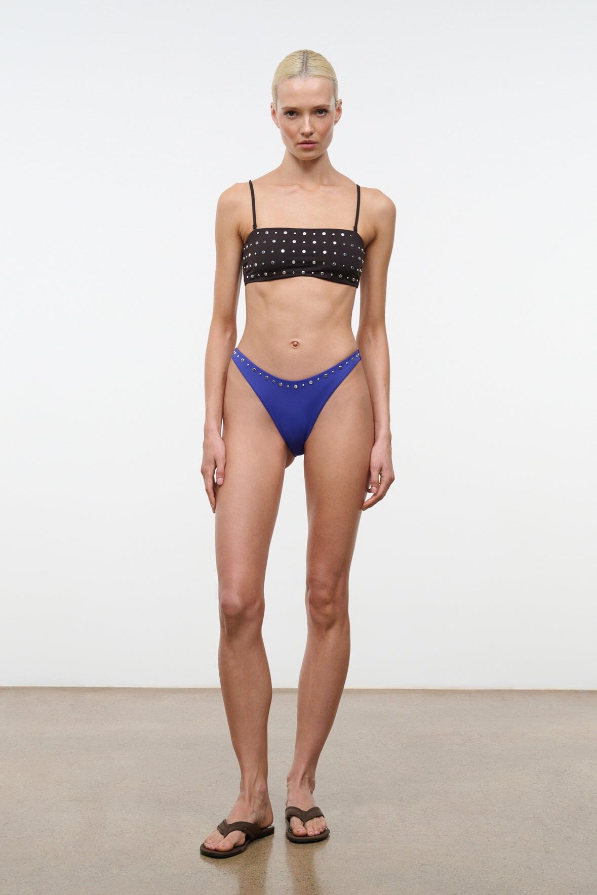 SARA BIKINI TOP | ESPRESSO STUDS
