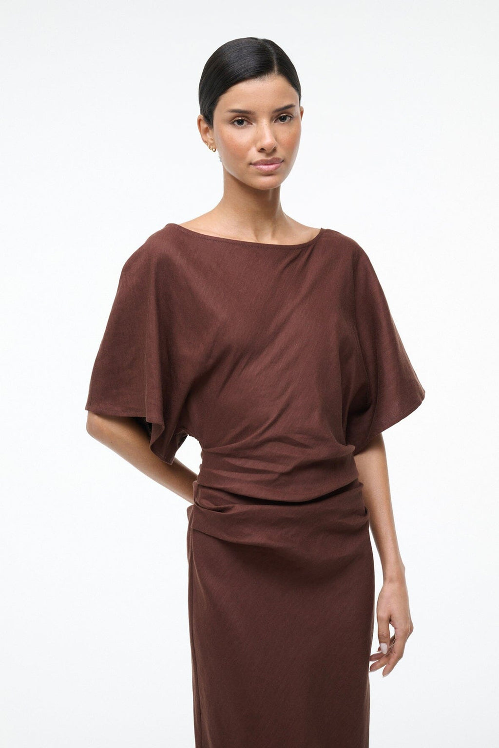 AMELIE LINEN DRESS | DARK OAK