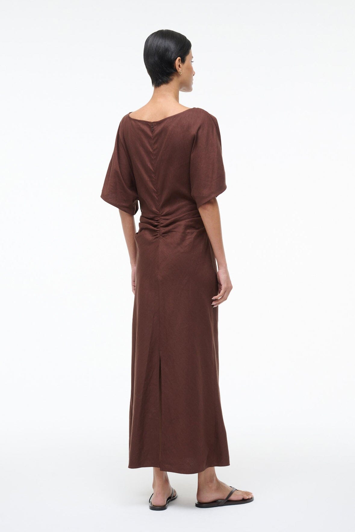 AMELIE LINEN DRESS | DARK OAK