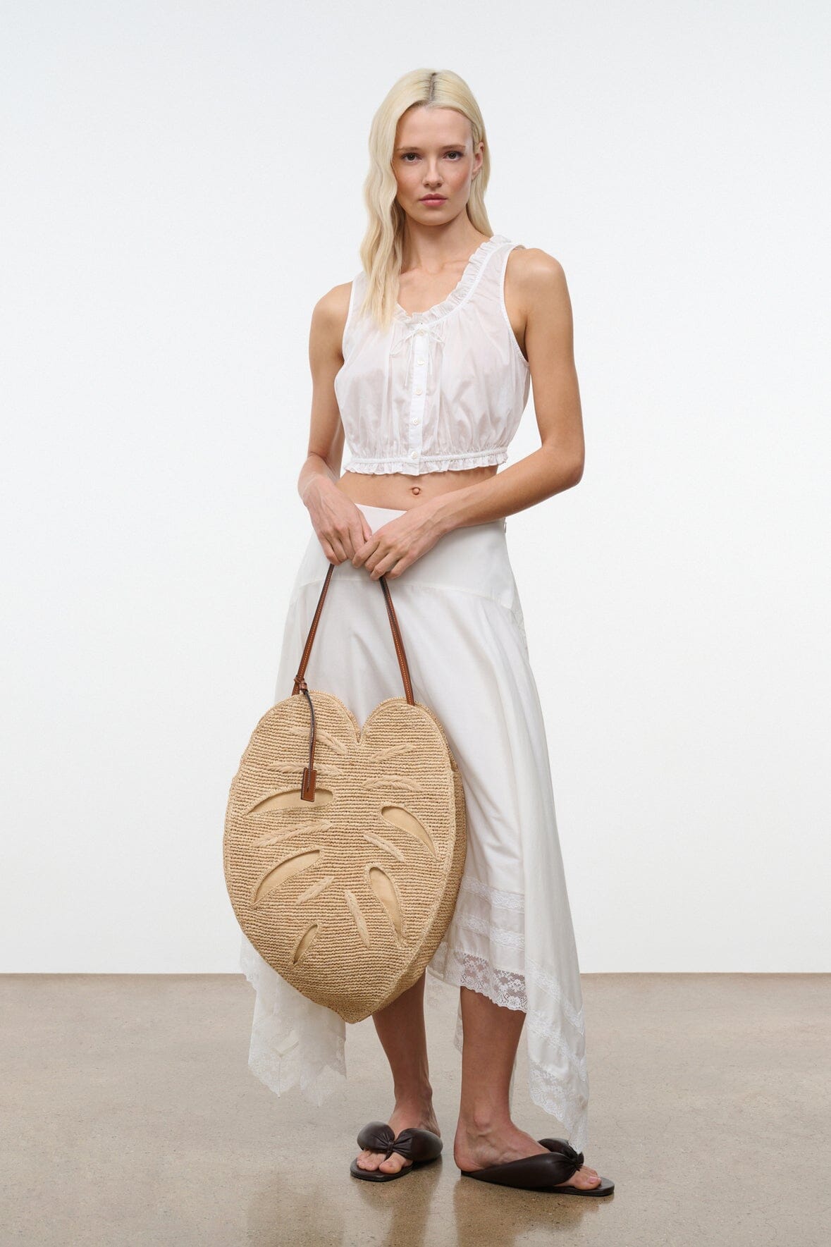LARGE PALM RAFFIA BAG | NATURAL