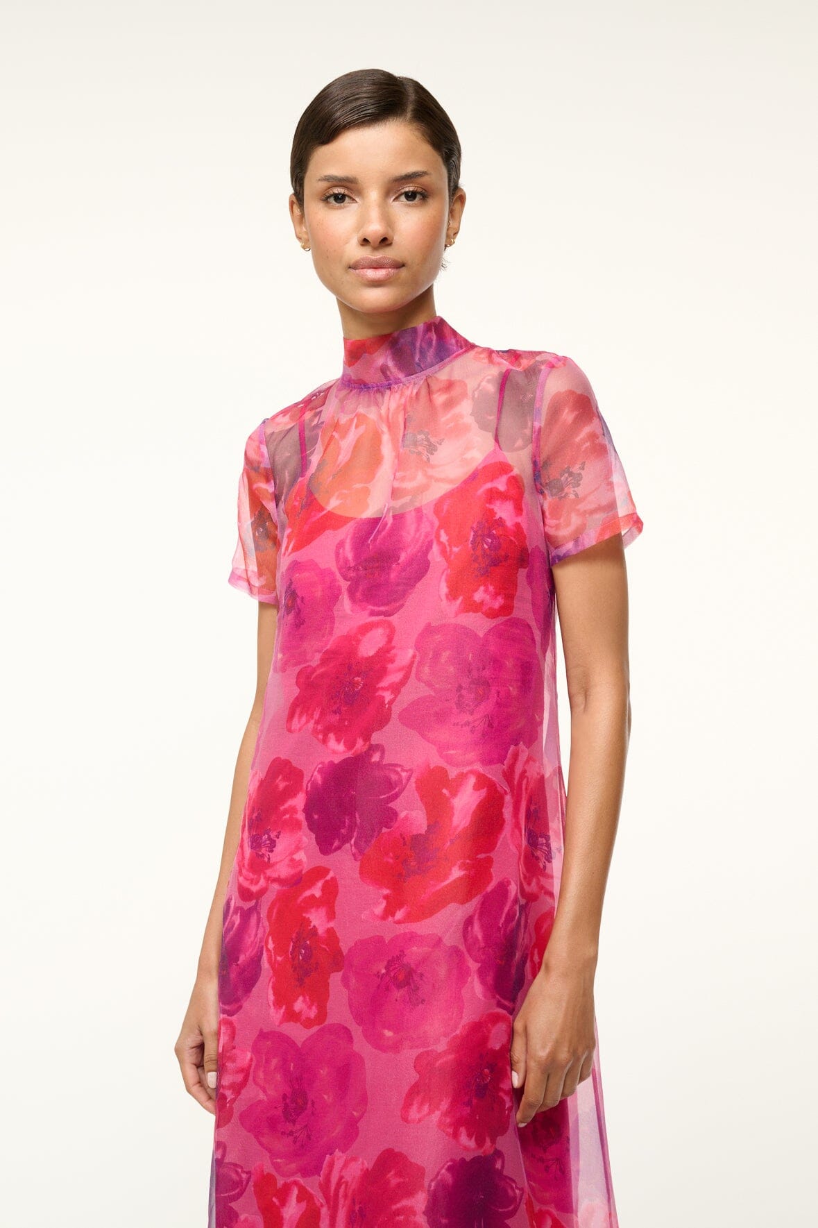 CALLUNA DRESS | MAGENTA PAINTED FLORAL