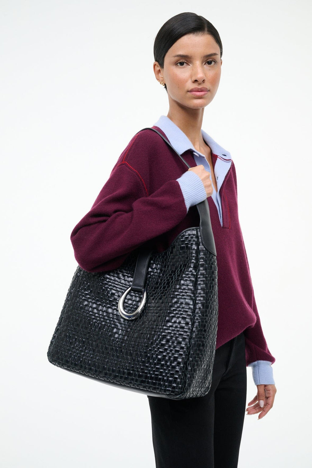 MAYA HOBO BAG | BLACK WOVEN