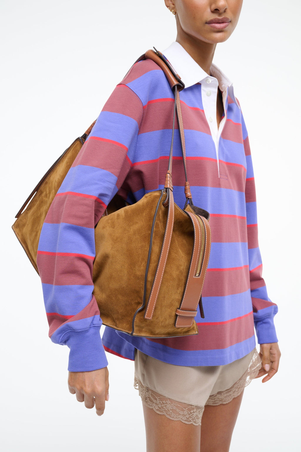 LARGE HAROLD BAG | TAN SUEDE
