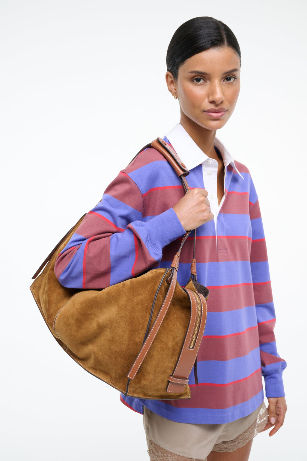 LARGE HAROLD BAG | TAN SUEDE