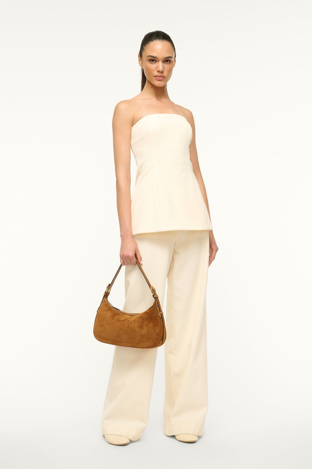 PINE SHOULDER BAG | TAN SUEDE