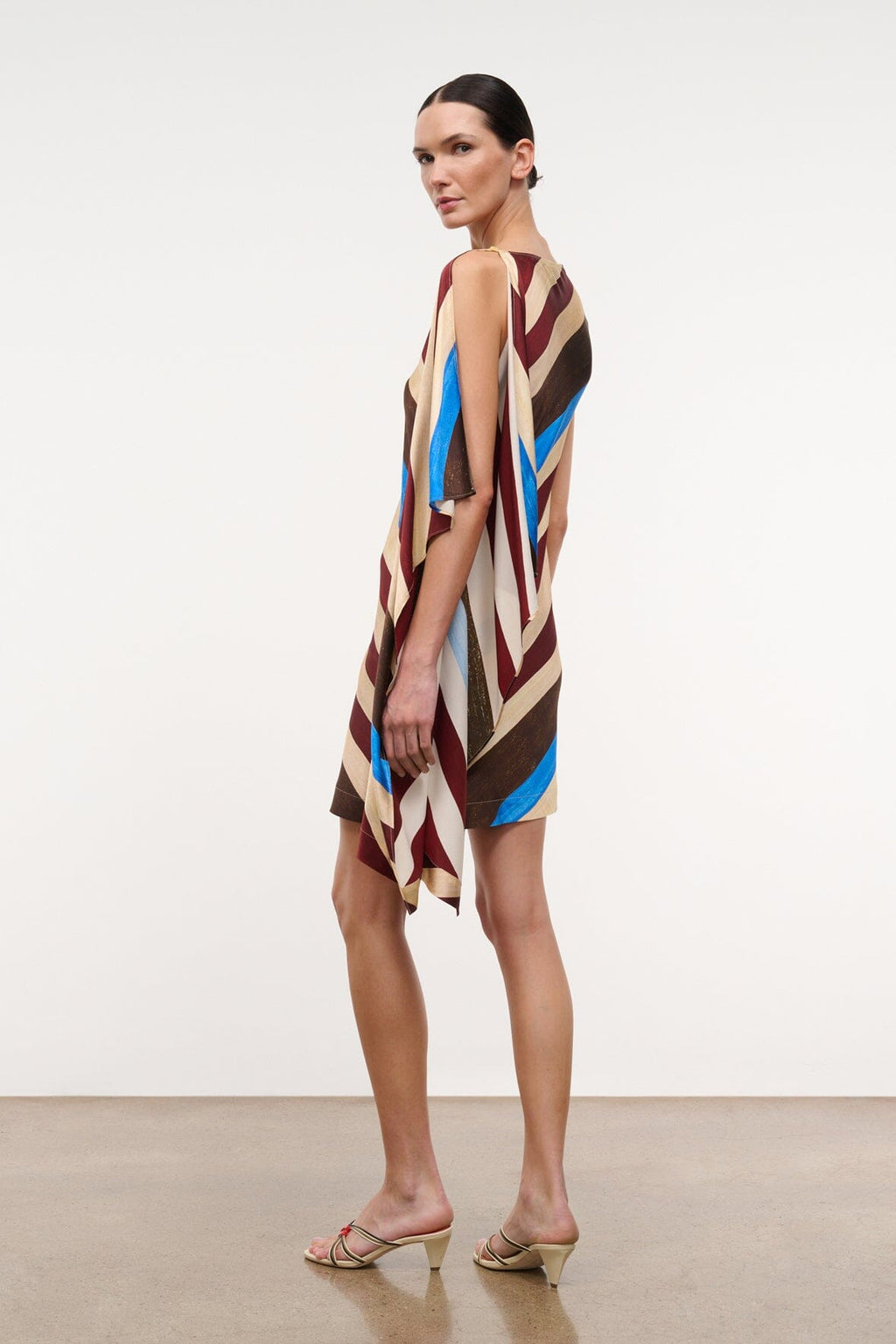 SABINA SILK DRESS | CAFFE STRIPE