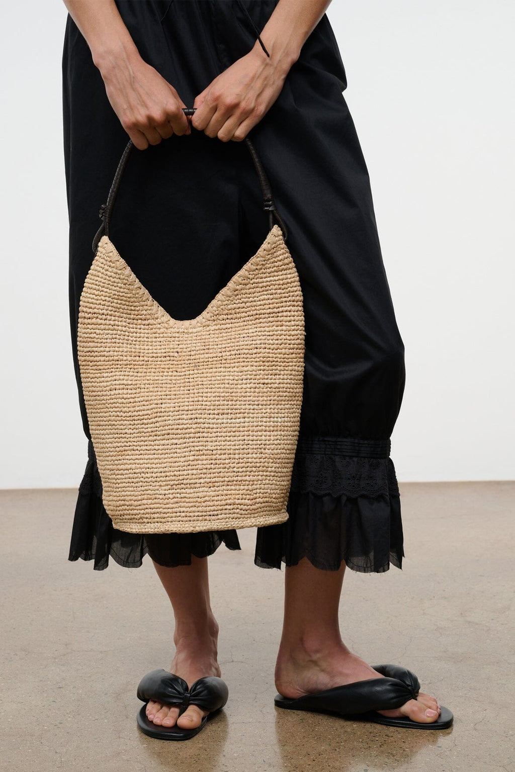 LANI LARGE RAFFIA BUCKET BAG | NATURAL