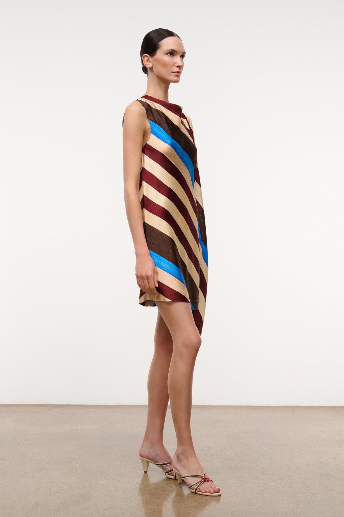 SABINA SILK DRESS | CAFFE STRIPE