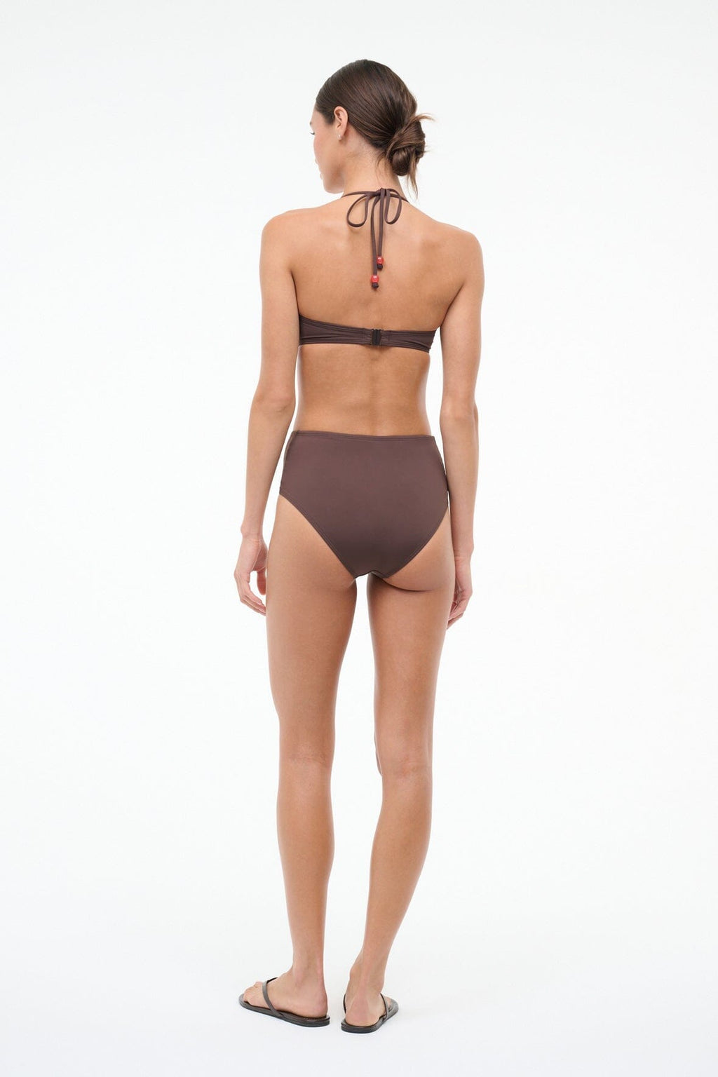 DEVON HIGH RISE BIKINI BOTTOM | DARK CHOCOLATE