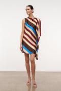 SABINA SILK DRESS | CAFFE STRIPE