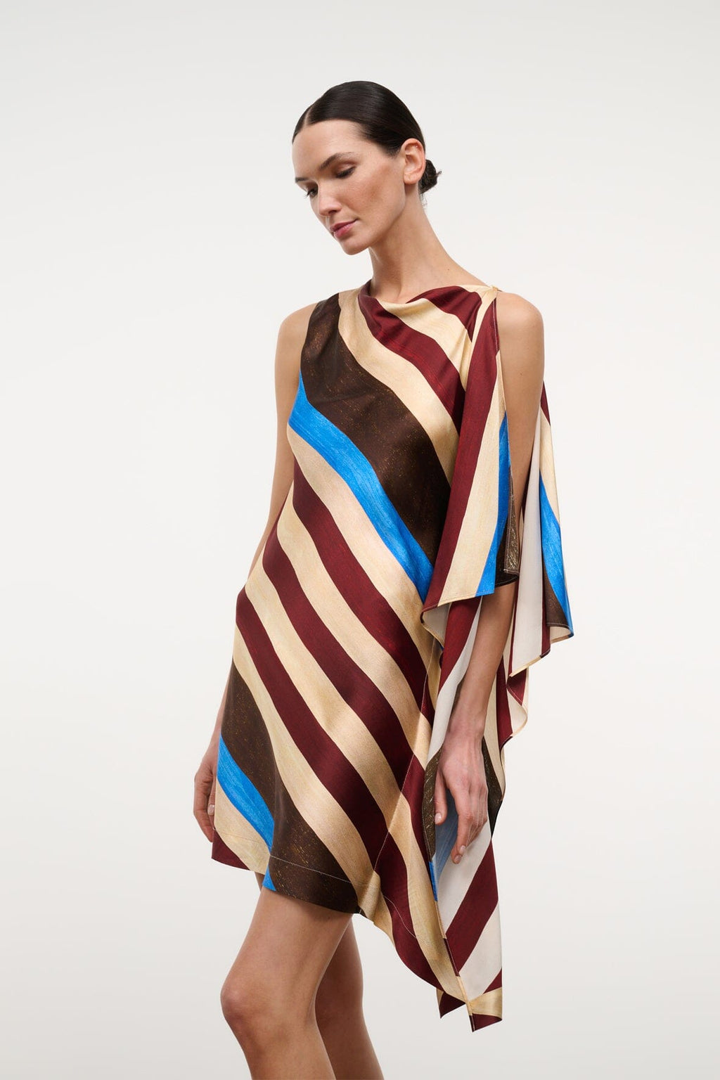 SABINA SILK DRESS | CAFFE STRIPE