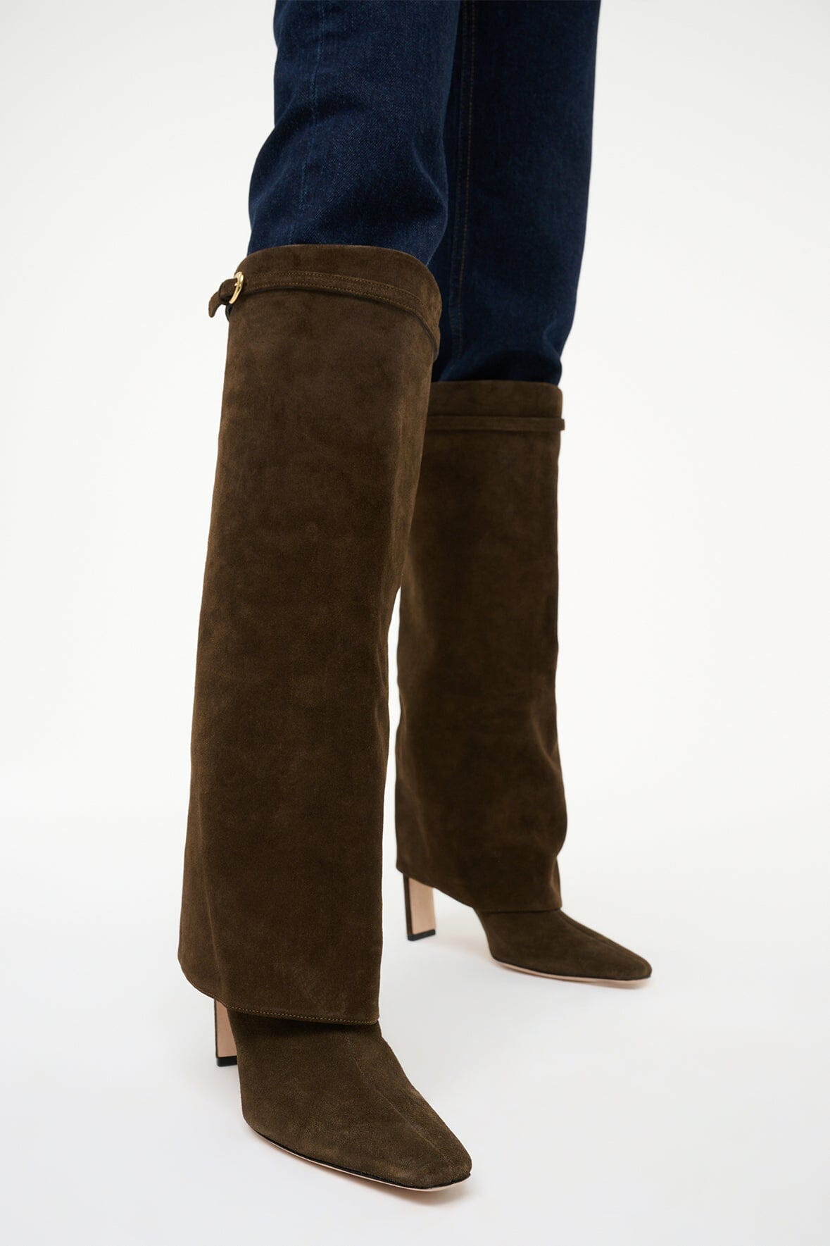 WALLY FOLDOVER HIGH HEEL BOOT | TRUFFLE SUEDE