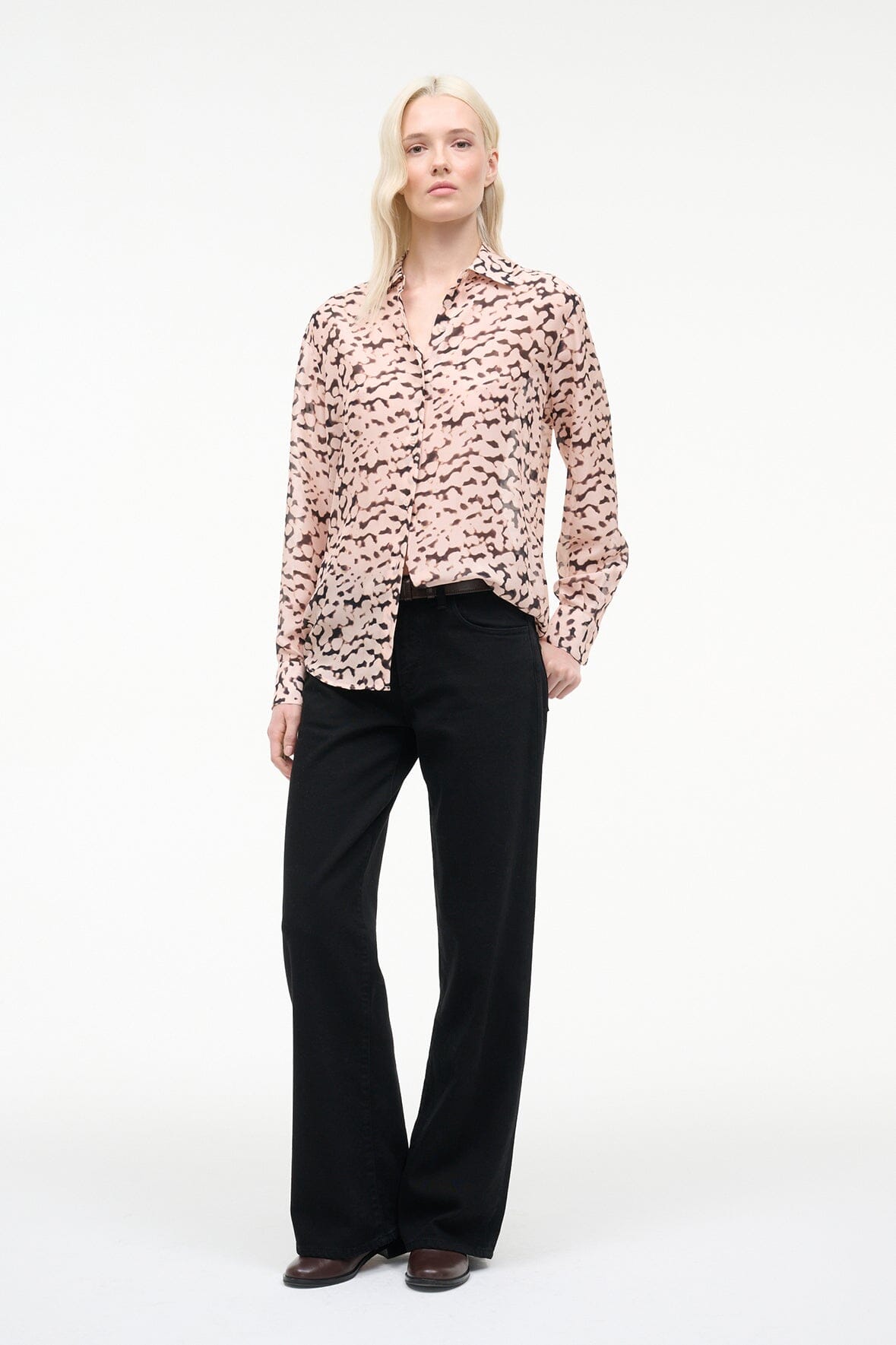 ROXBURY SILK SHIRT | ALMOND BLACK