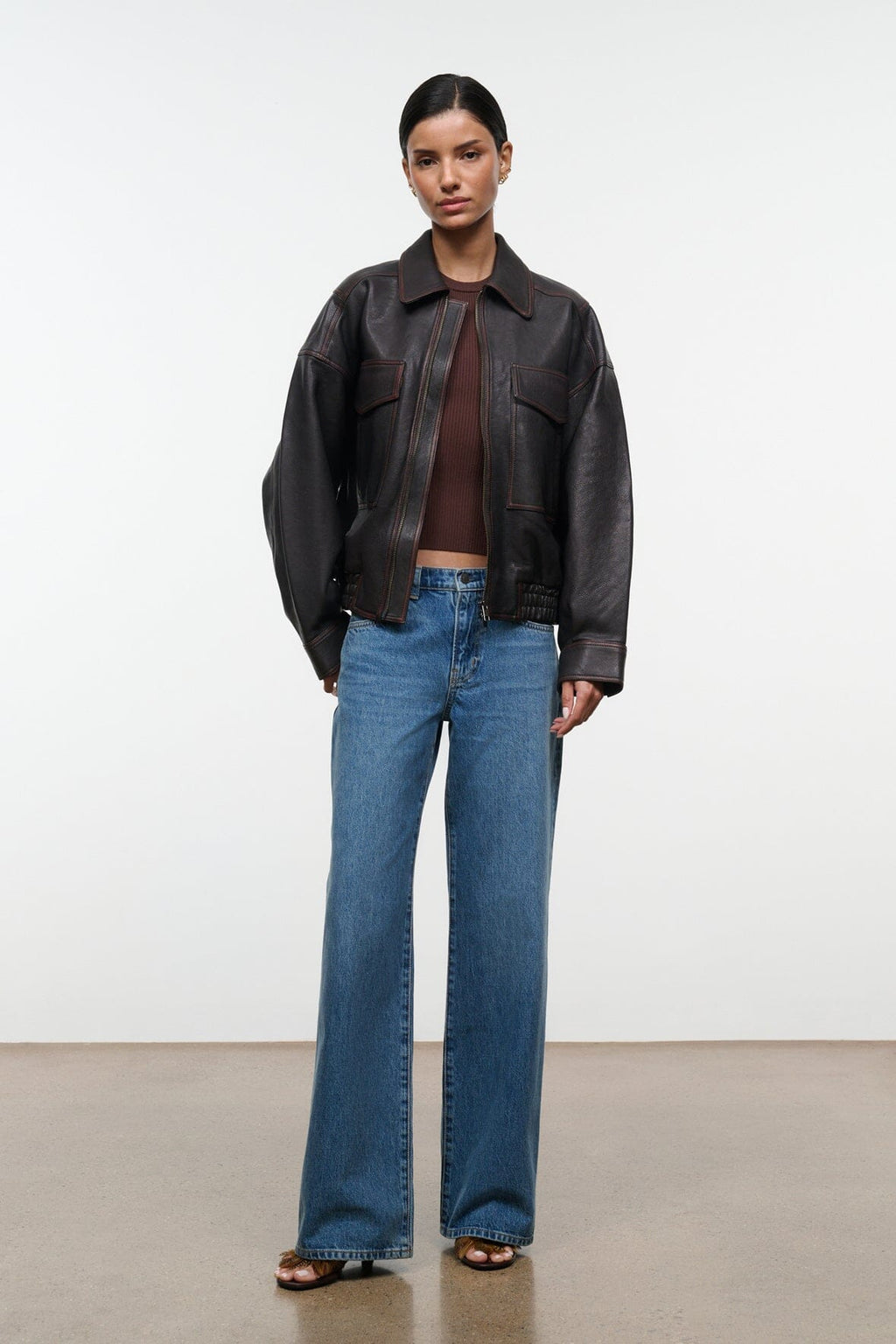 EUGENE LEATHER JACKET | DISTRESSED BROWN