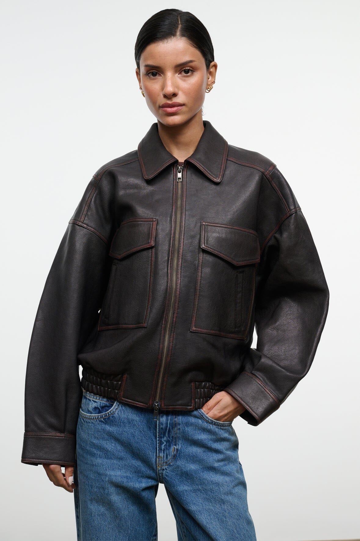 EUGENE LEATHER JACKET | DISTRESSED BROWN