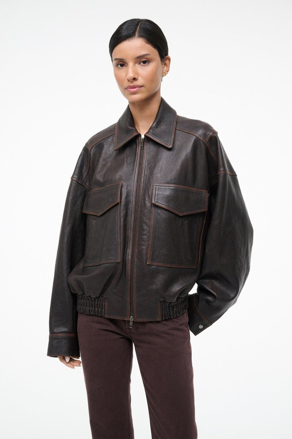 EUGENE LEATHER JACKET | DISTRESSED BROWN
