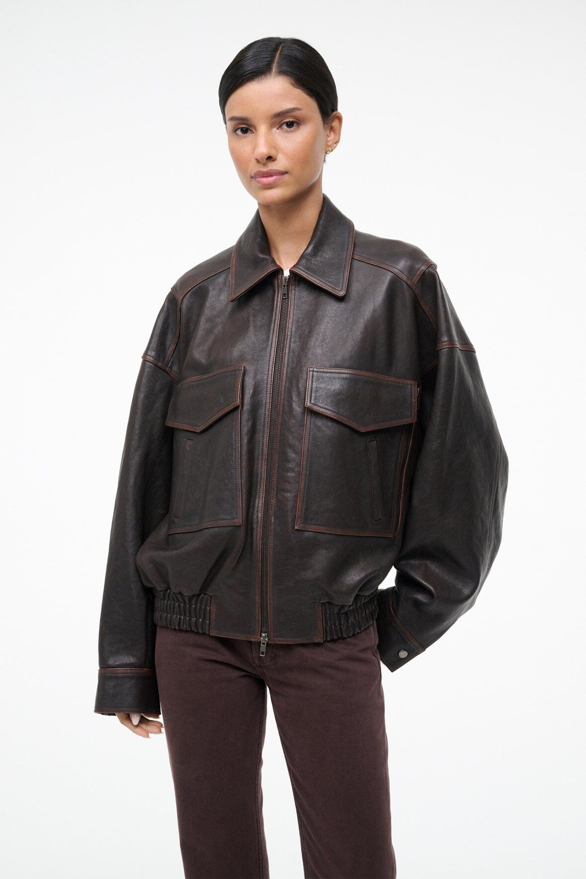 EUGENE LEATHER JACKET | DISTRESSED BROWN