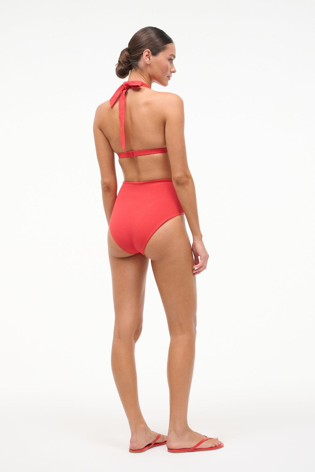 JONNIE HIGH RISE BIKINI BOTTOM | RED ROSE