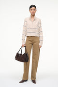 CASHMERE CROPPED HAMPTON SWEATER | WHISPER STRIPE