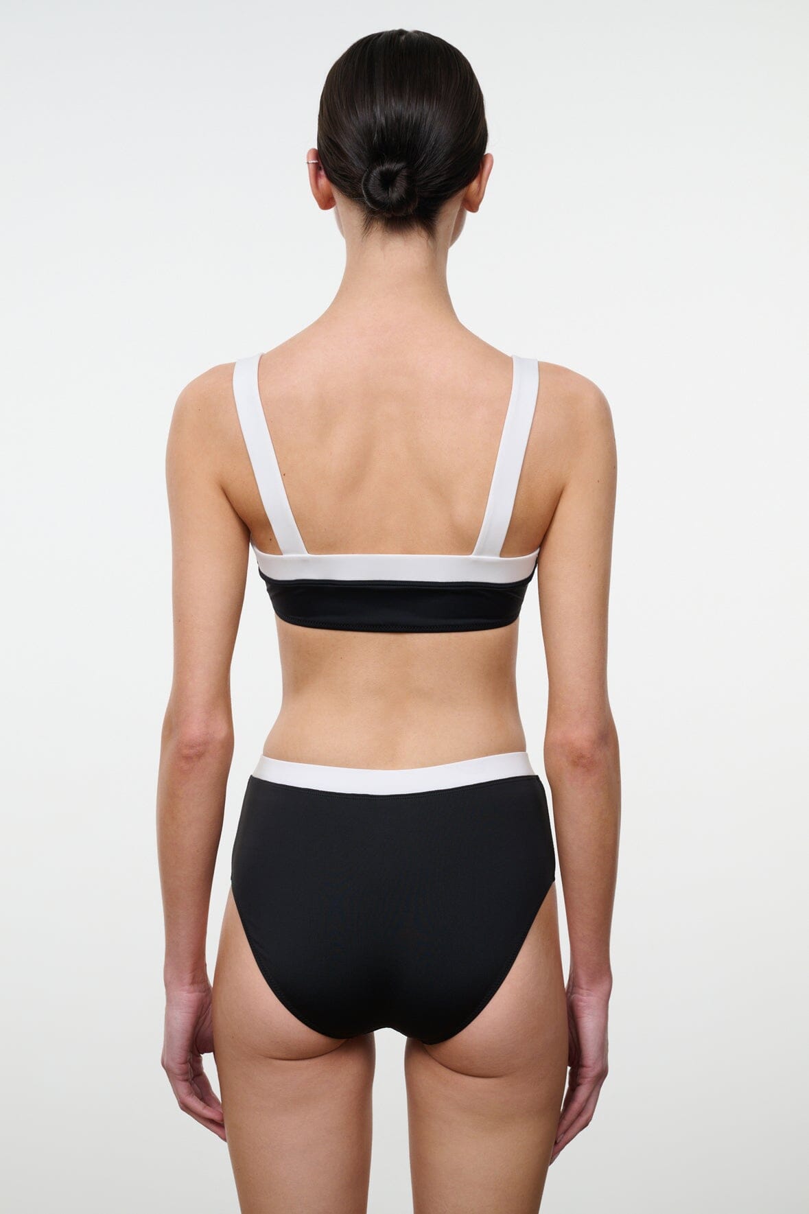 DEVON HIGH RISE BIKINI BOTTOM | BLACK WHITE