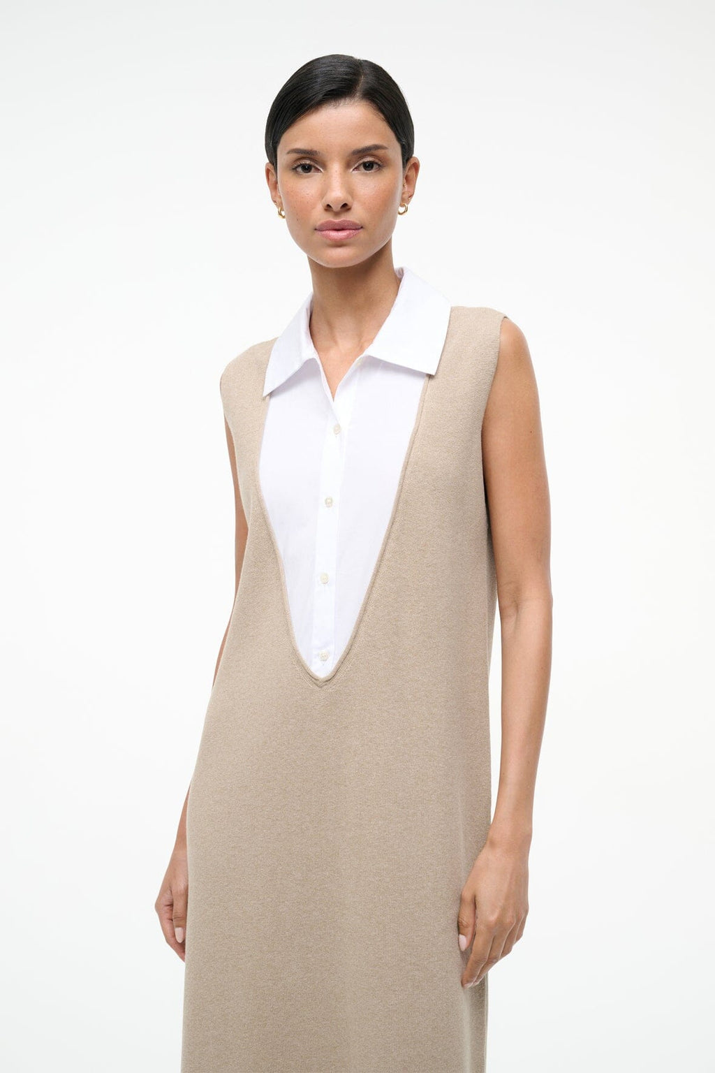 LESLIE DRESS | SAND WHITE