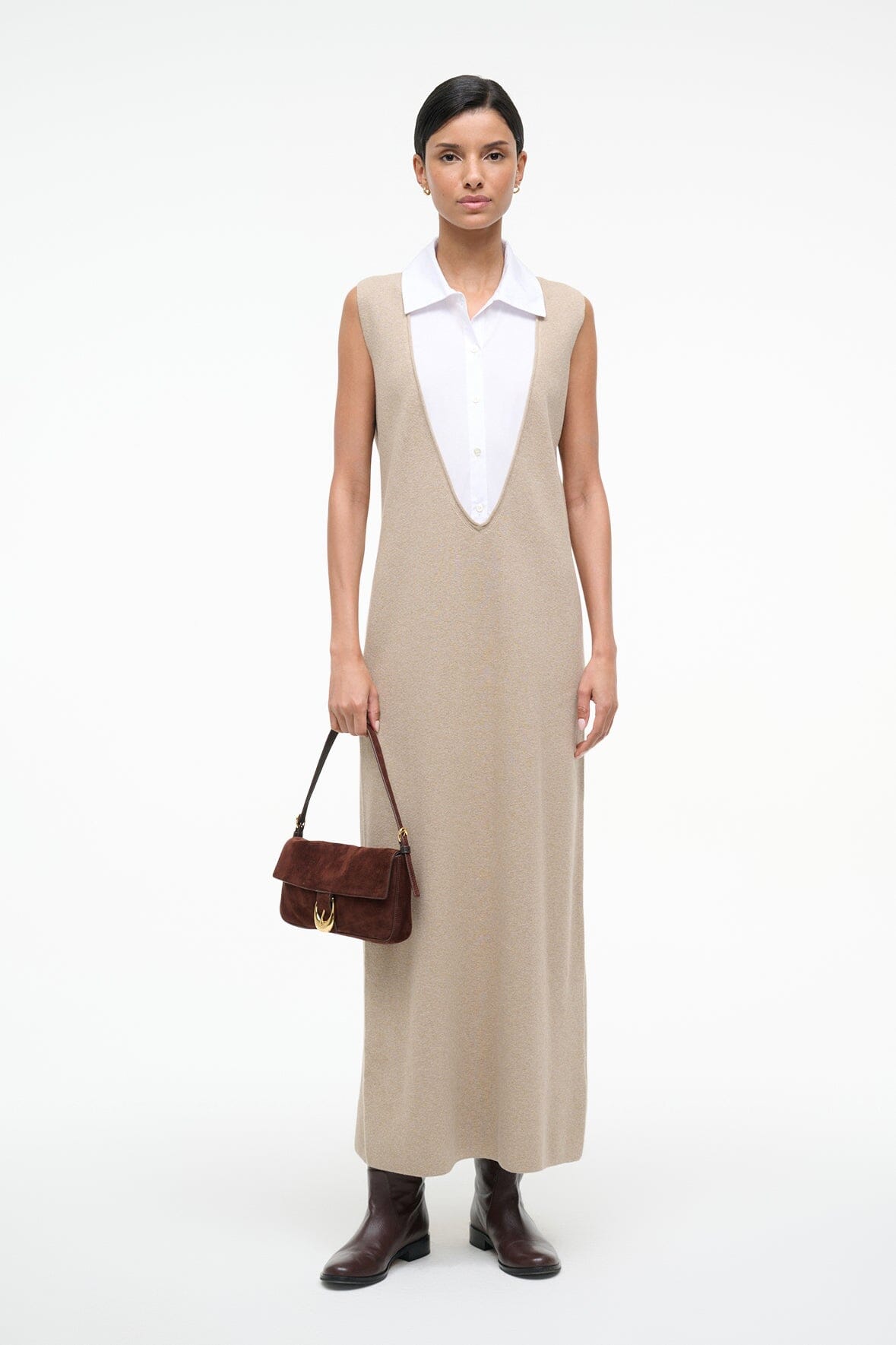 LESLIE DRESS | SAND WHITE