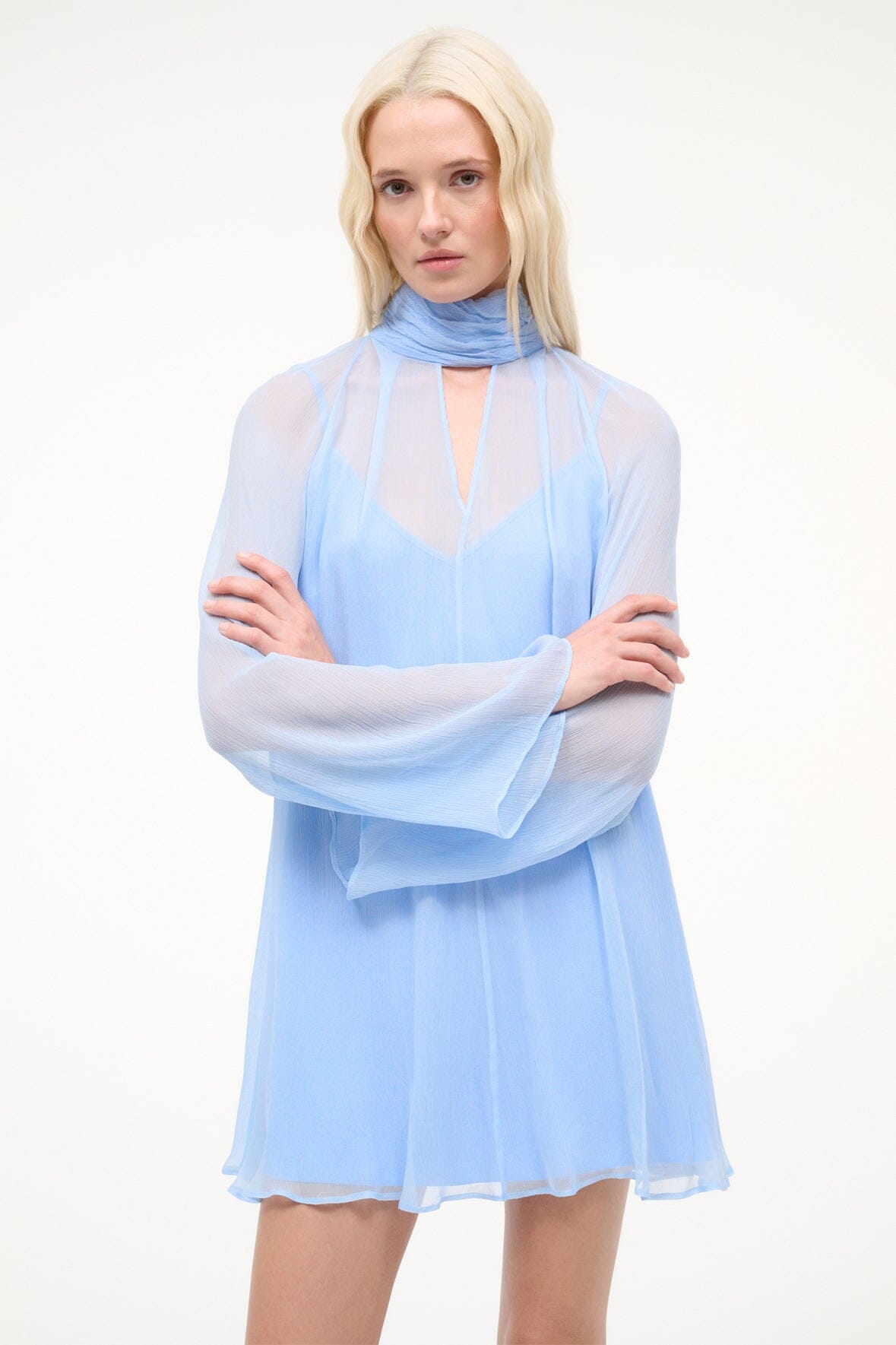 ESTHER MINI DRESS | CLEAR BLUE