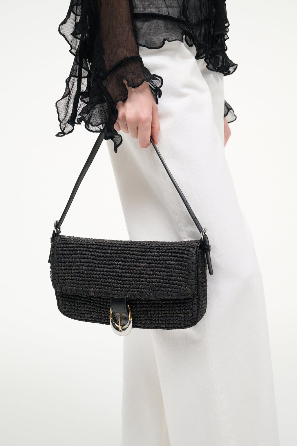 HARLOW RAFFIA BAG | BLACK RAFFIA