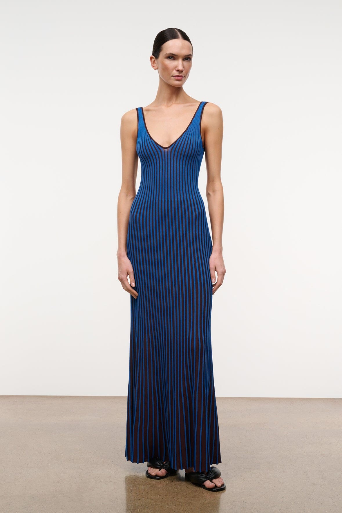 CLARETTA DRESS | ESPRESSO COBALT