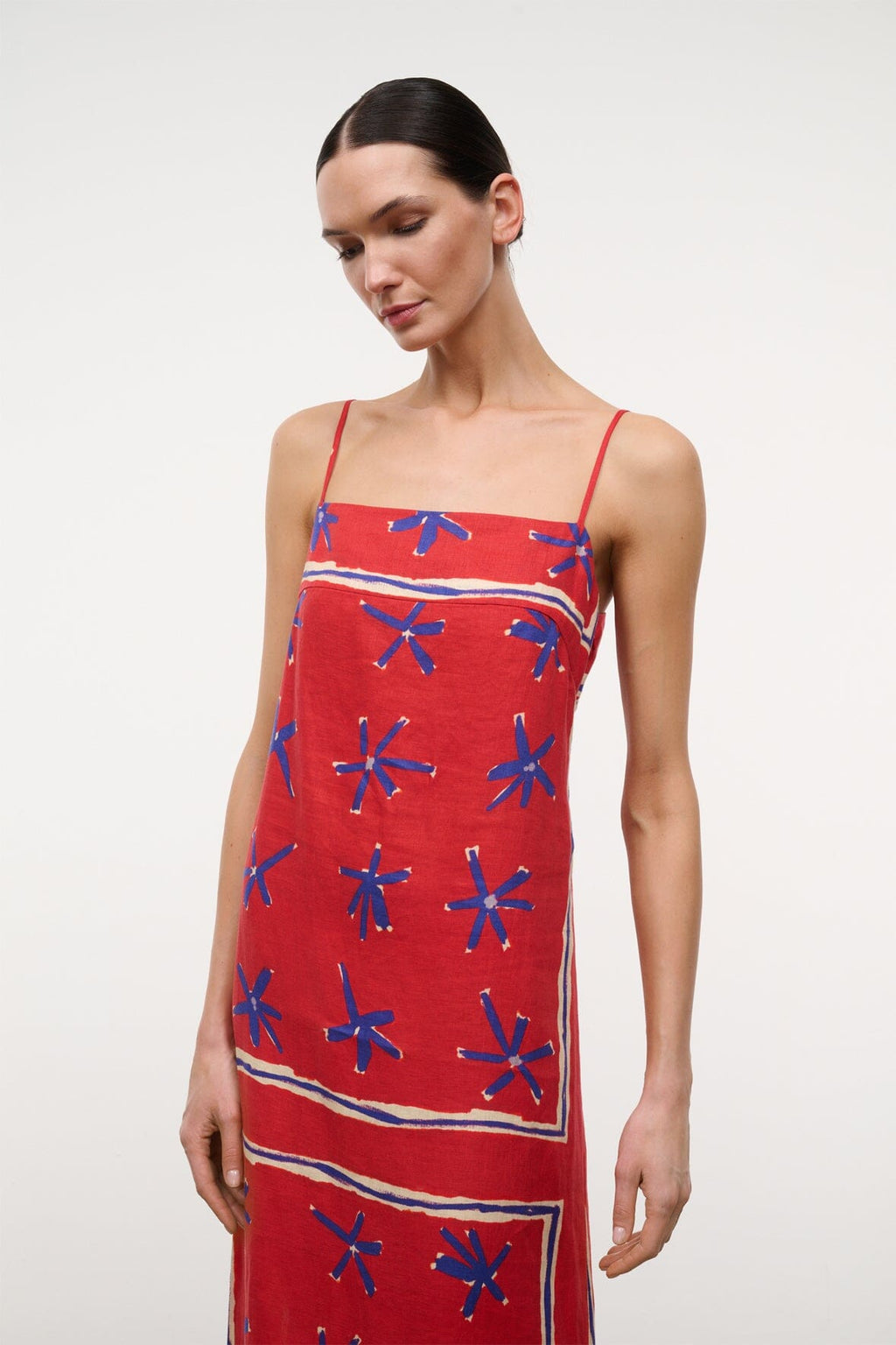 LAURA LINEN DRESS | PAINTED FOULARD