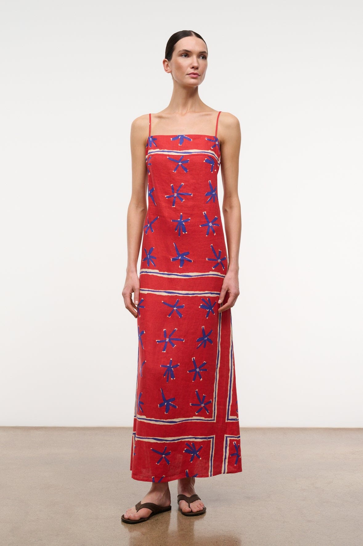 LAURA LINEN DRESS | PAINTED FOULARD