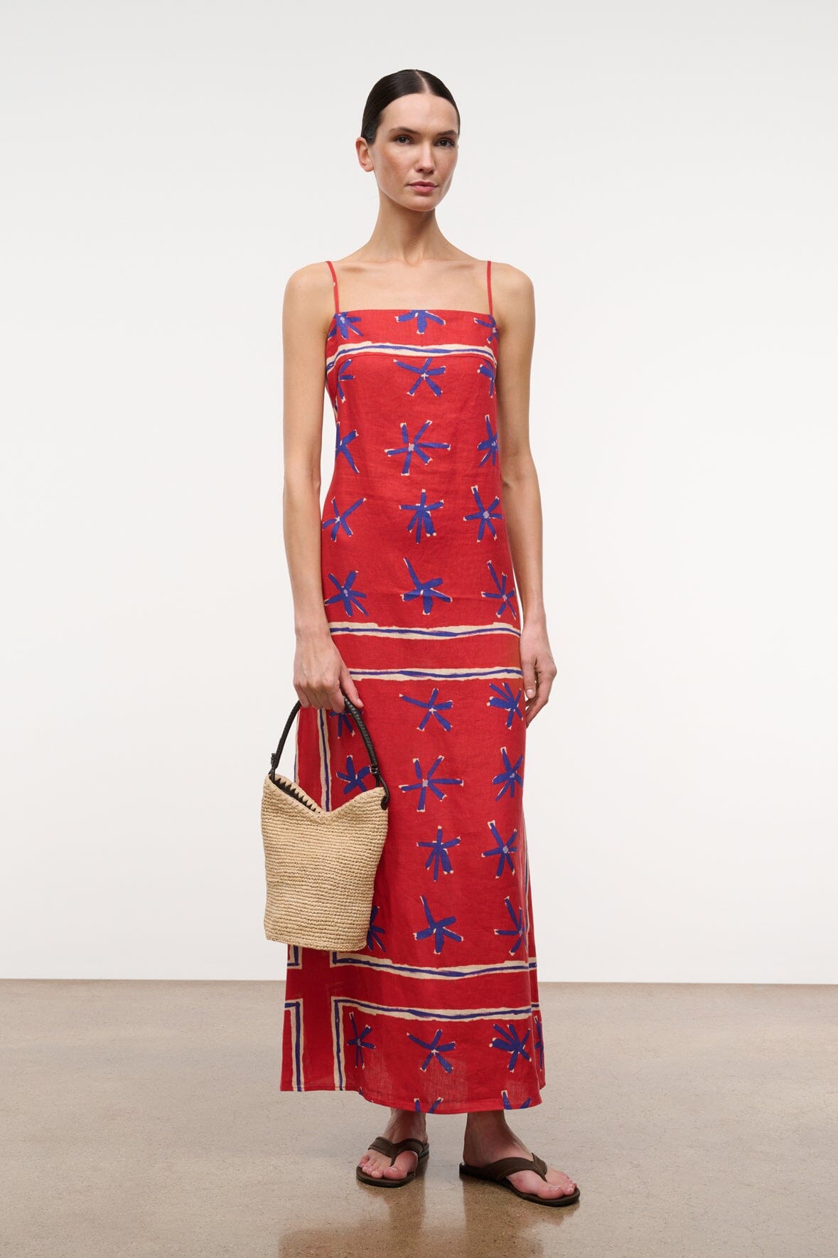 LAURA LINEN DRESS | PAINTED FOULARD