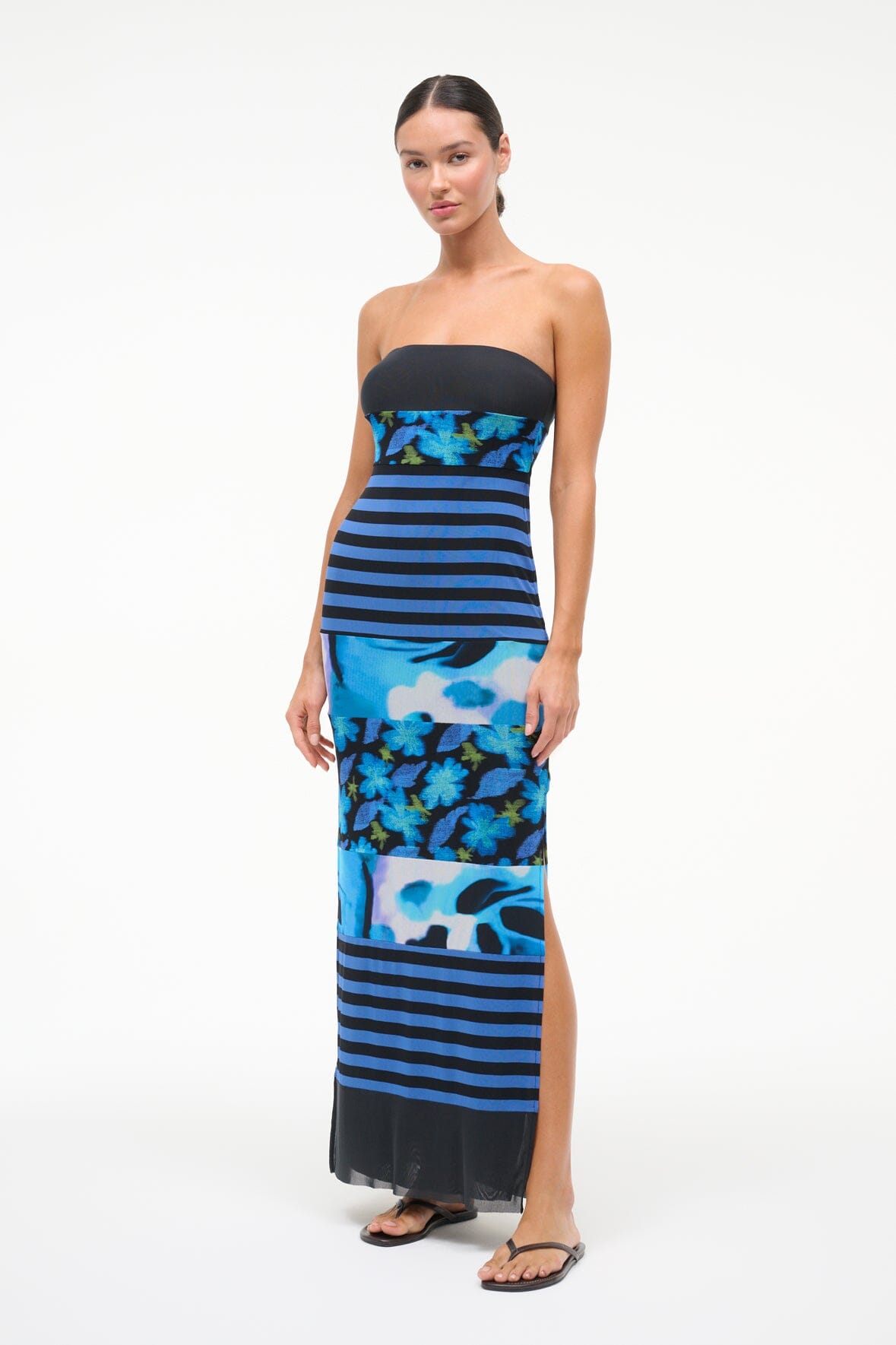LEONA MESH DRESS | BLUE HAZE MULTI