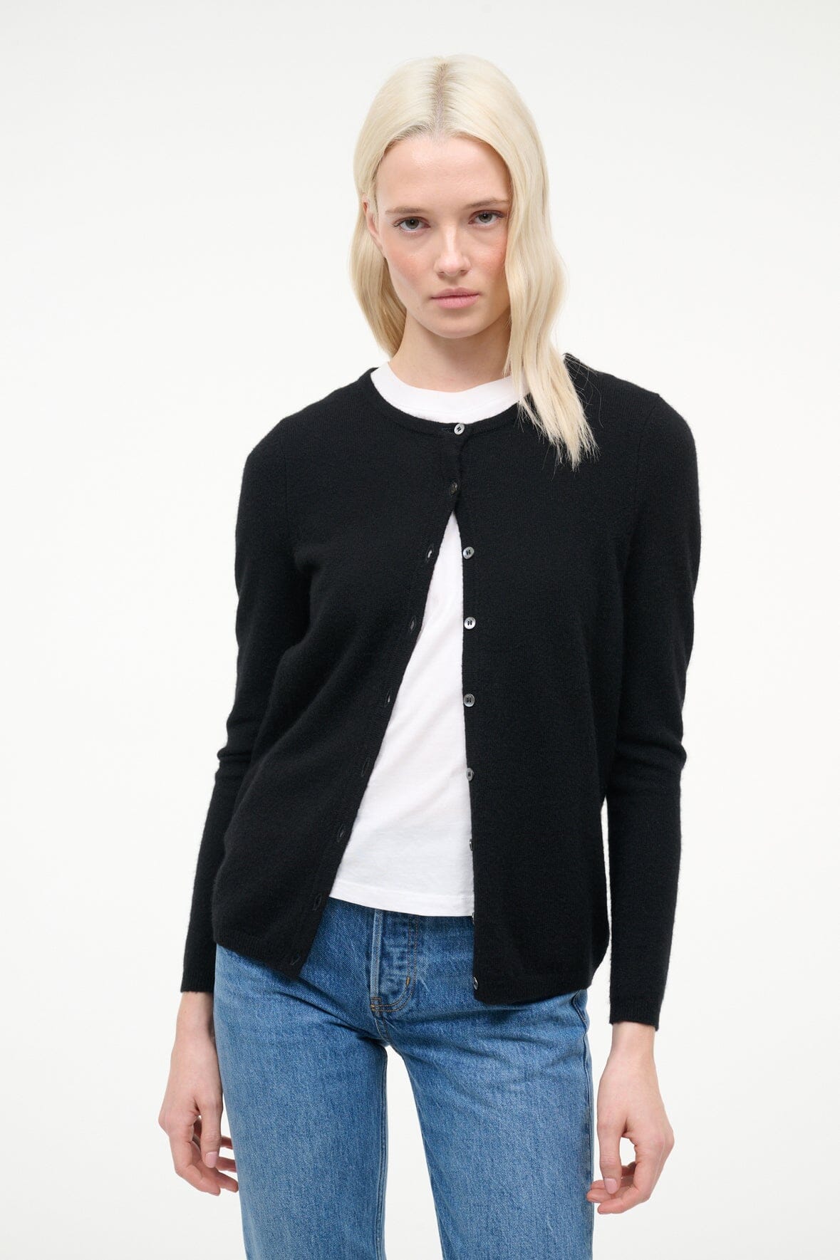 MIDNIGHT CASHMERE CARDIGAN | BLACK
