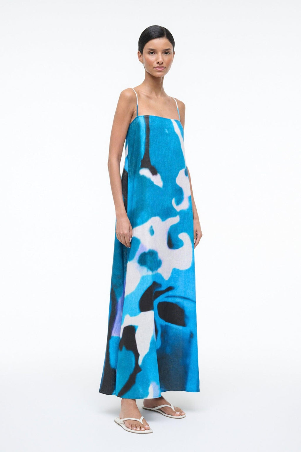 LAURA LINEN DRESS | BLUE HAZE