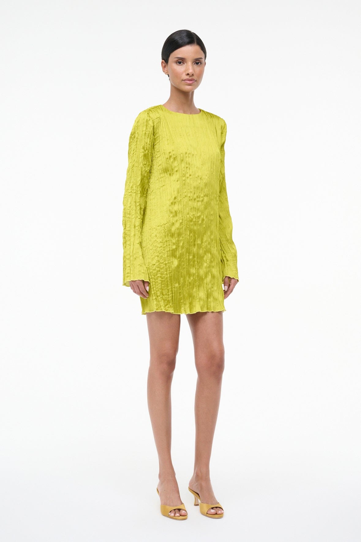 KONA DRESS | CHARTREUSE PLISSE