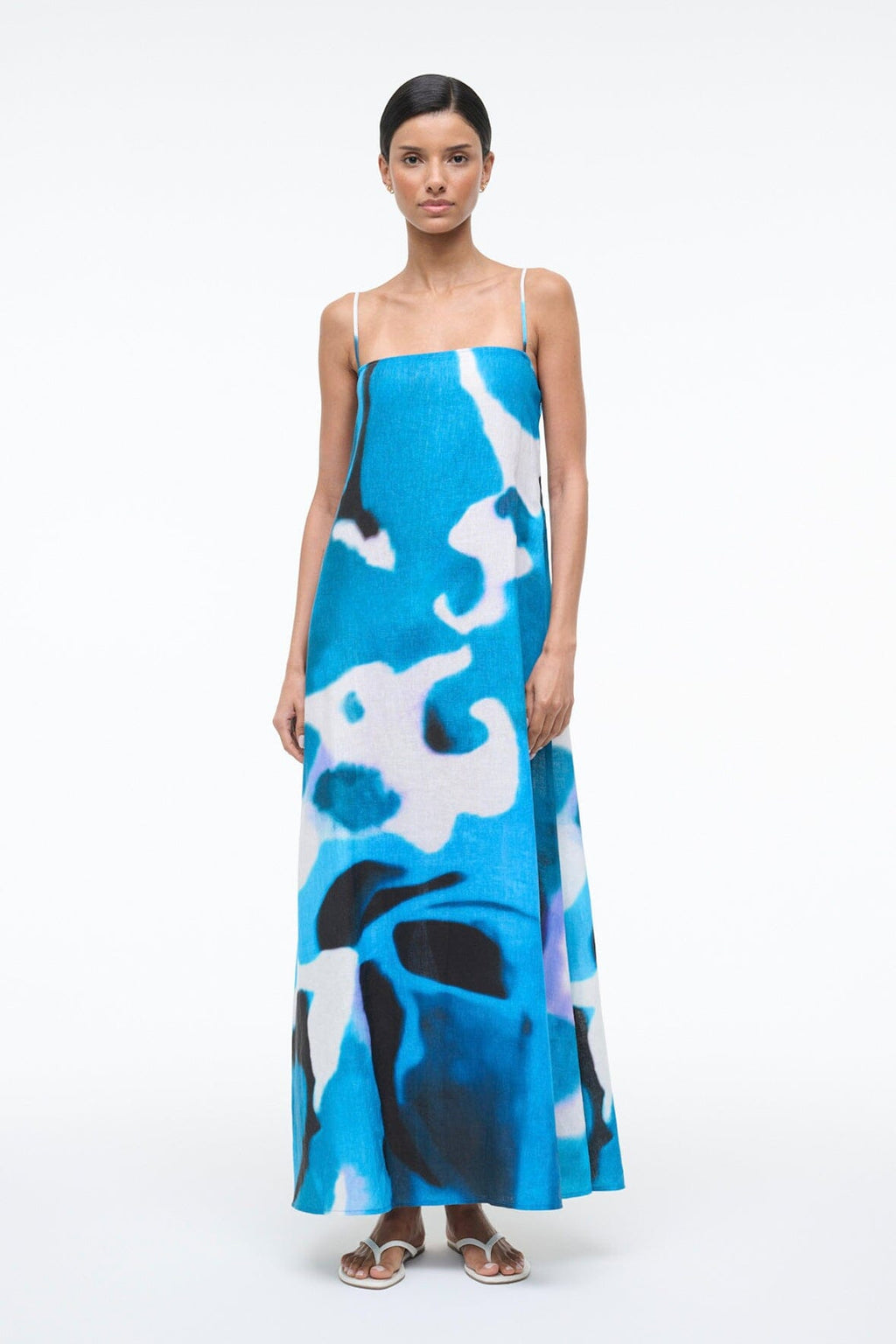 LAURA LINEN DRESS | BLUE HAZE