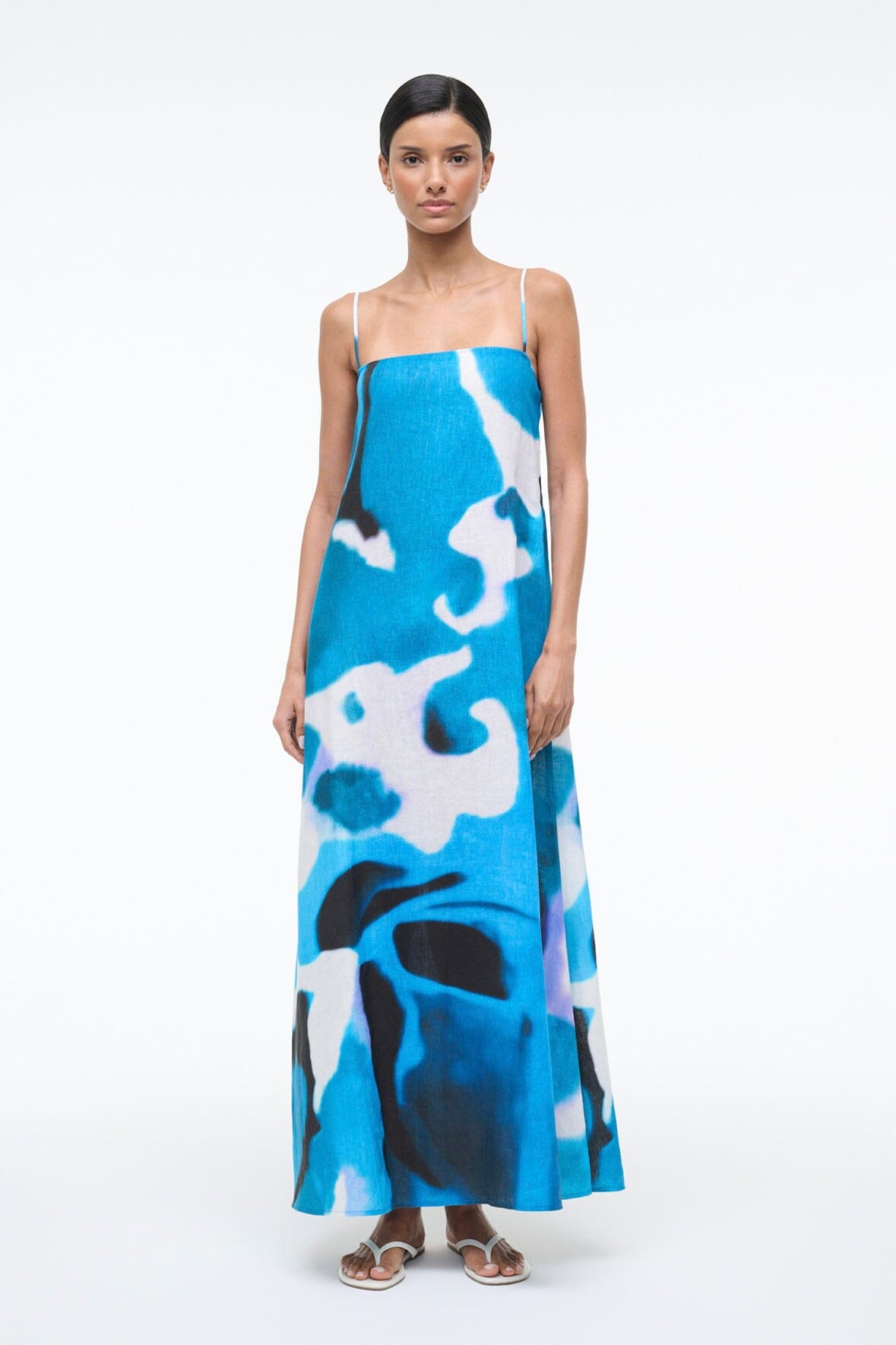 LAURA LINEN DRESS | BLUE HAZE