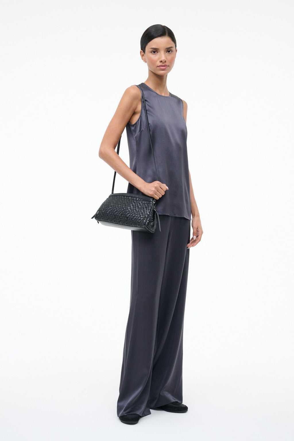 MAUDE CONVERTIBLE CLUTCH | BLACK WOVEN