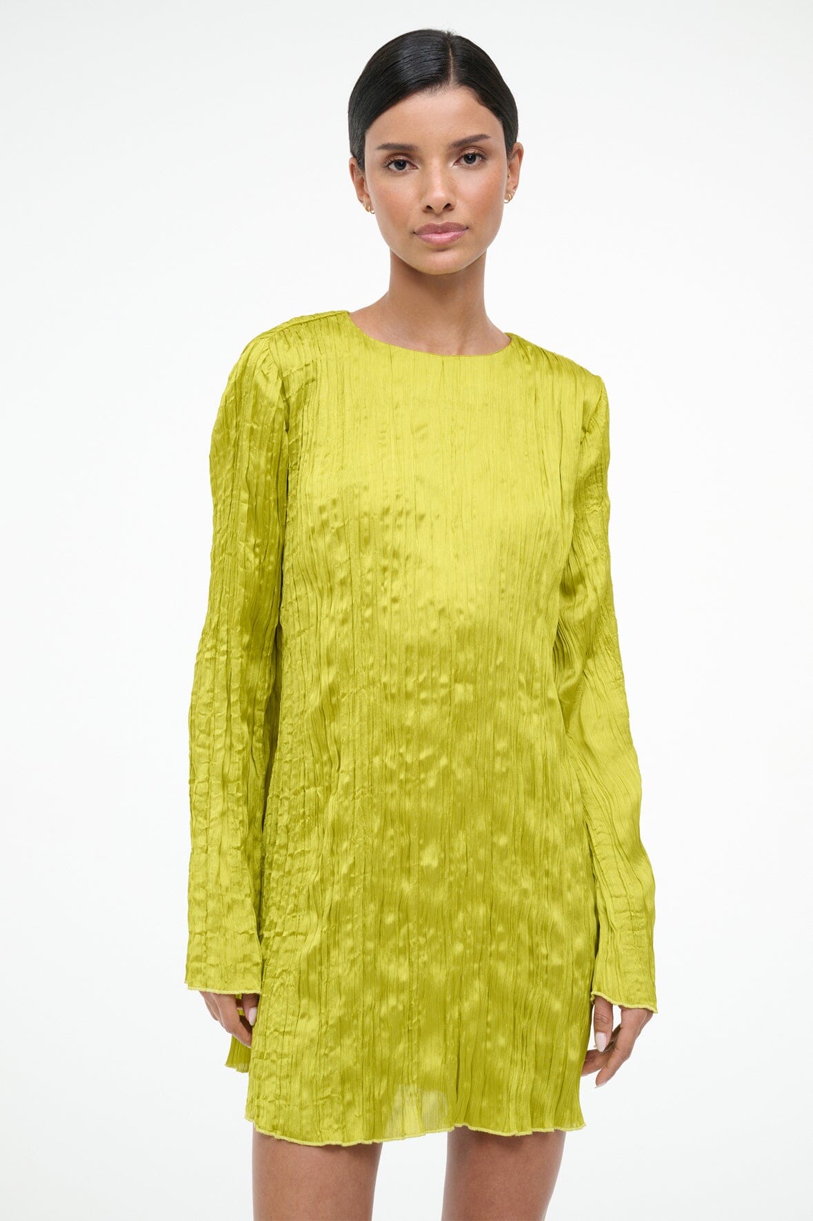 KONA DRESS | CHARTREUSE PLISSE