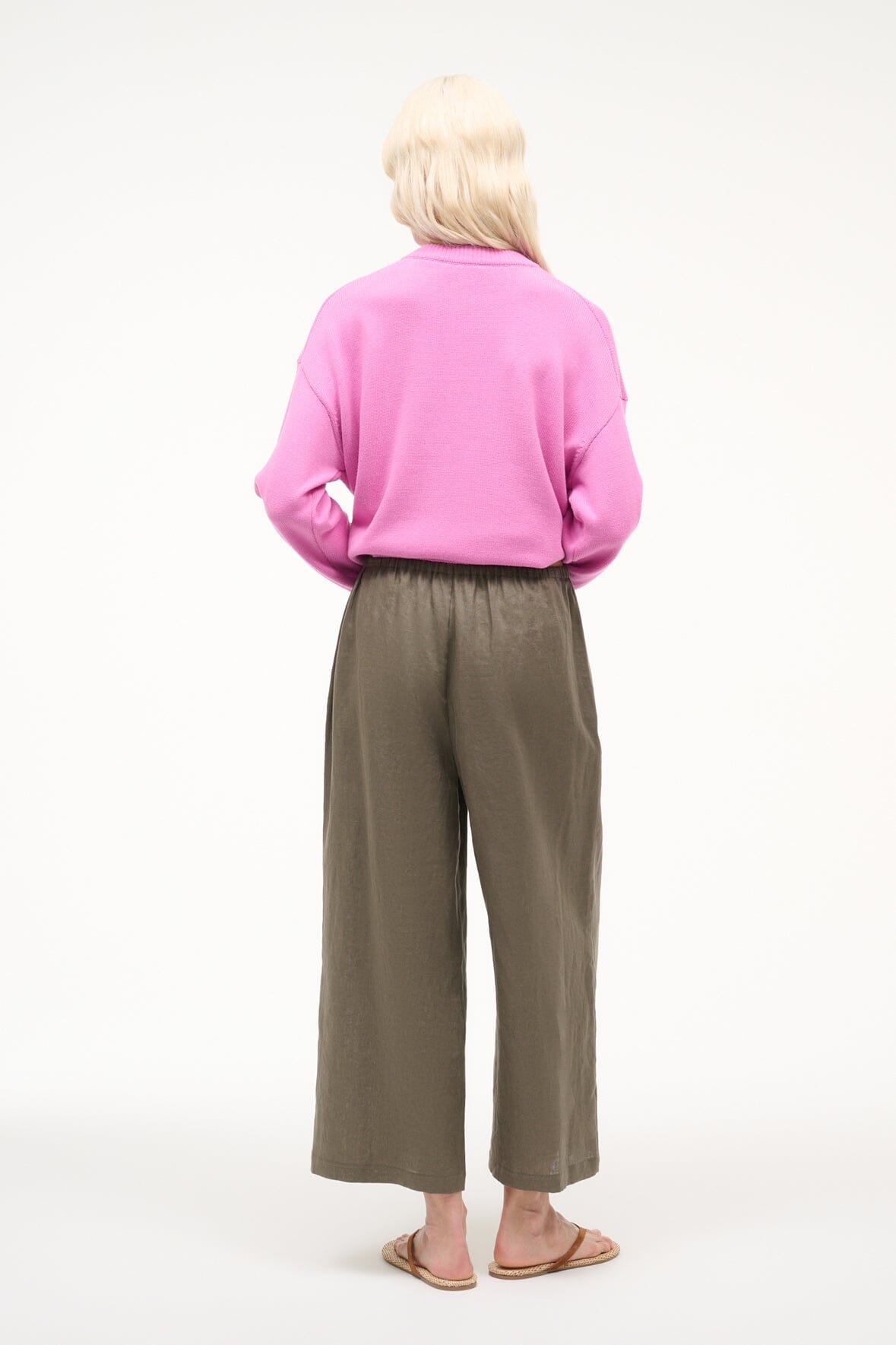MATEO LINEN CROPPED PANT | THYME
