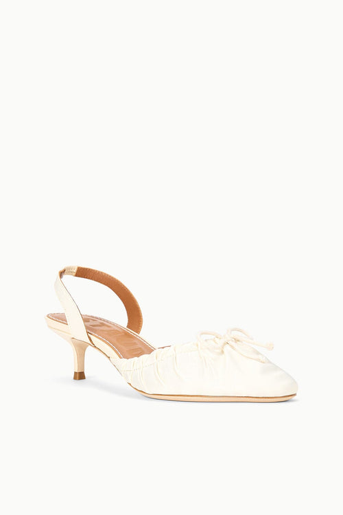 ALBA BALLET SLINGBACK | IVORY SATIN
