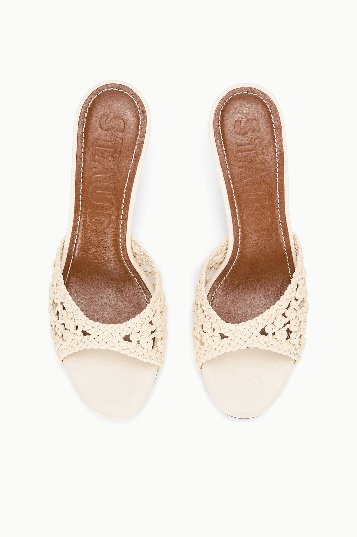 BRIGITTE LEATHER MULE | CREAM WOVEN