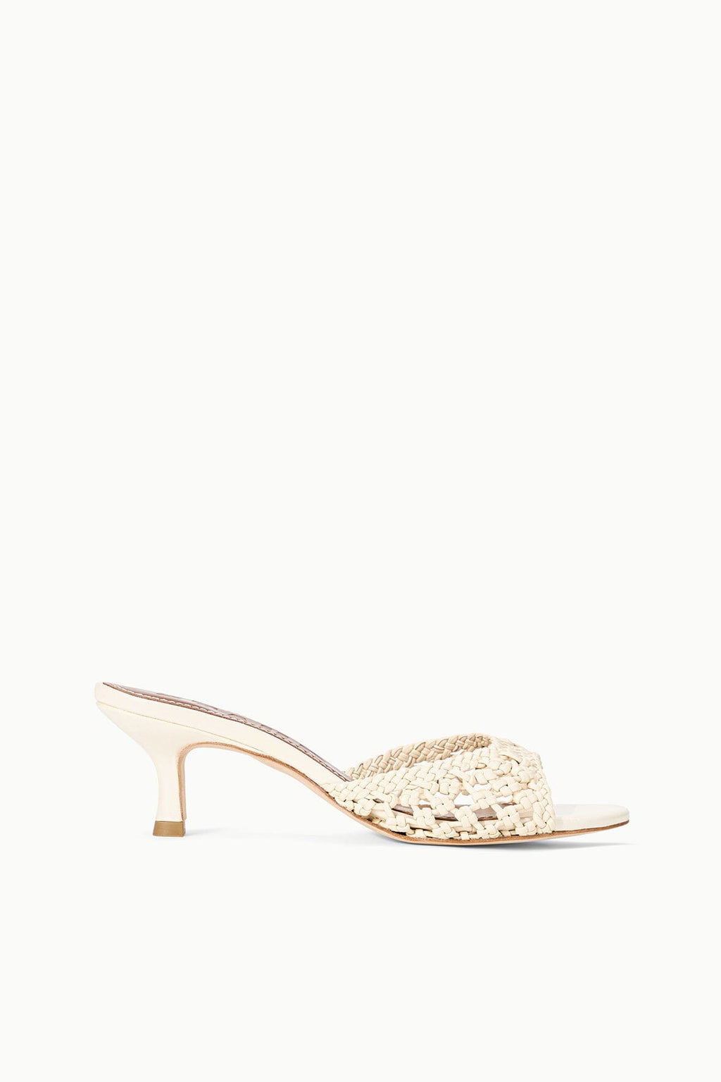 BRIGITTE LEATHER MULE | CREAM WOVEN