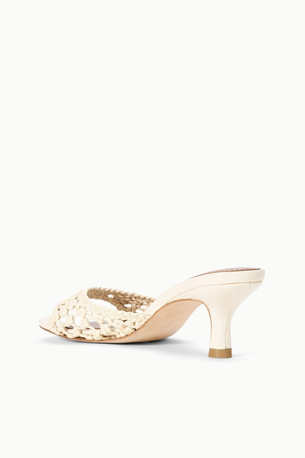BRIGITTE LEATHER MULE | CREAM WOVEN