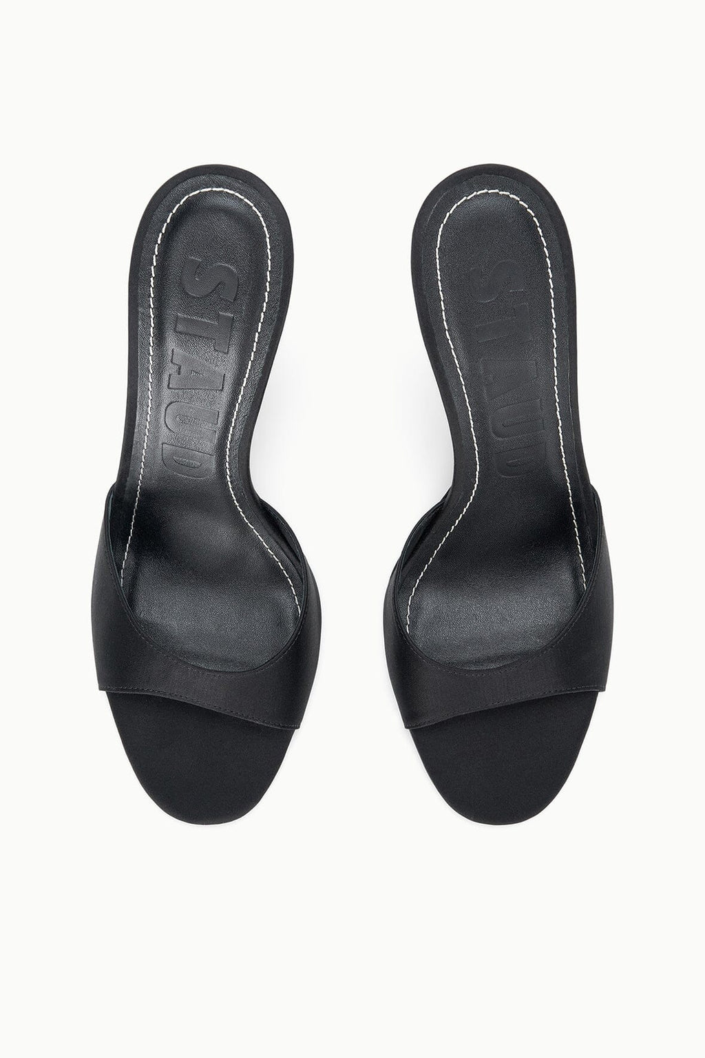 BRIGITTE HIGH WEDGE | BLACK SATIN