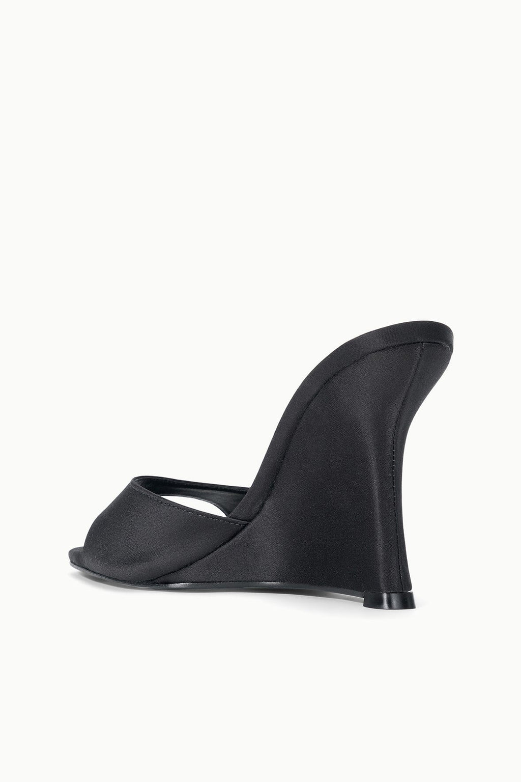 BRIGITTE HIGH WEDGE | BLACK SATIN