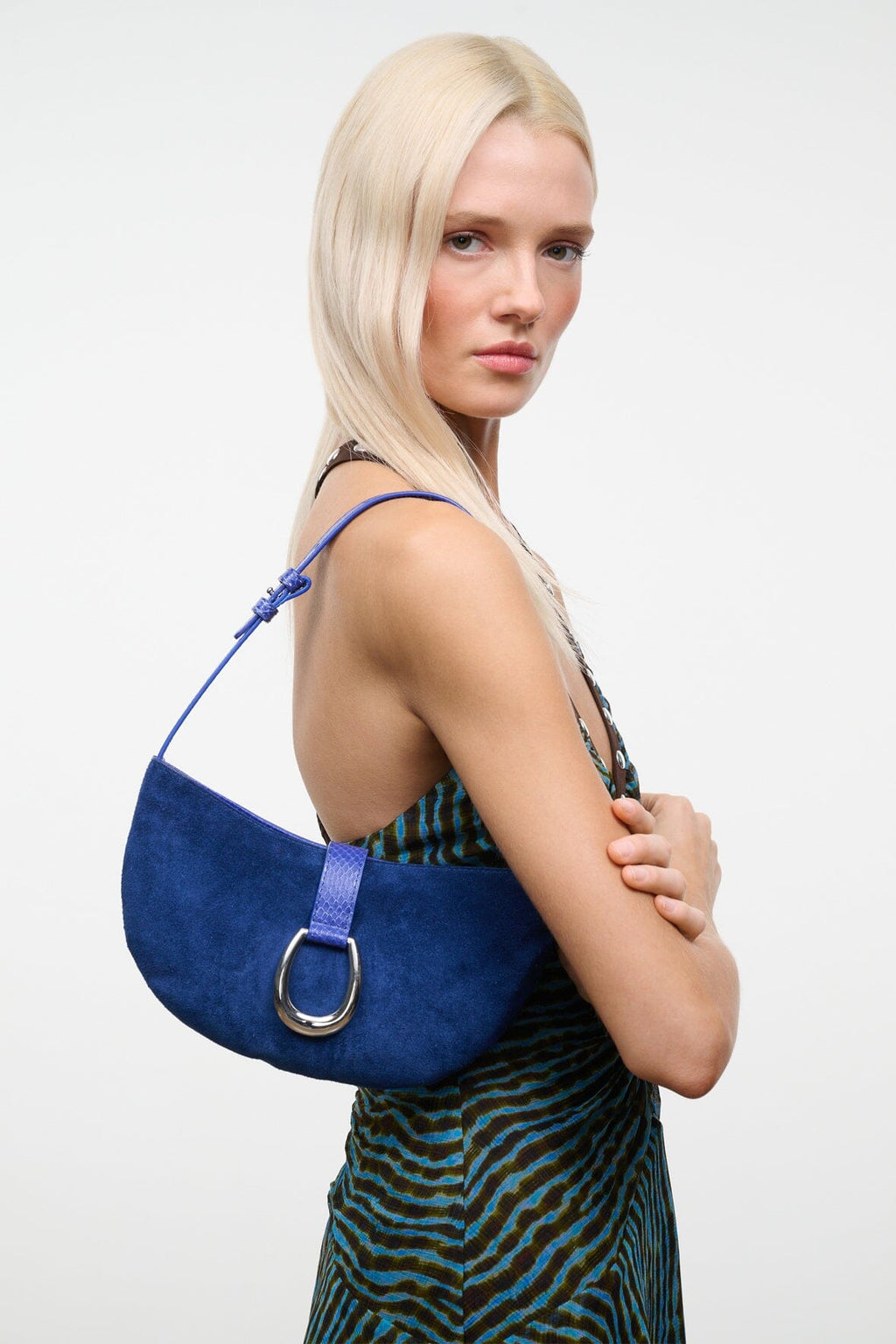 HARLOW CRESCENT SHOULDER BAG | COBALT