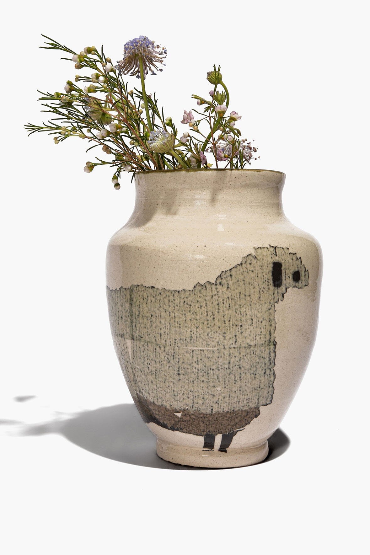 CERAMIC SHEEP VASE | ROUND